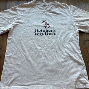 OVO October's Very Own OG Owl Canada Flag T-Shirt Cream Medium
